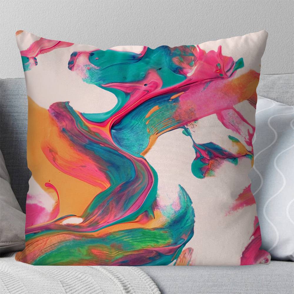 Colourful Abstract Painting Pillow Case Fashion Square Pillowcase Bedroom Sofa Room Ins Decoration Leisure