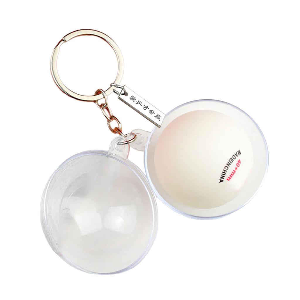 Realistic Table Tennis Keychain Acrylic Sports Design Lightweight Compact Engraving Option For Sports Enthusiasts