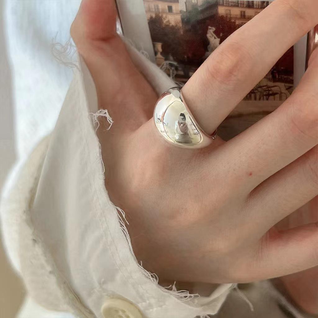 Smiley Adjustable Open Ring for Women - Trendy Niche Design, Perfect for Index Finger.