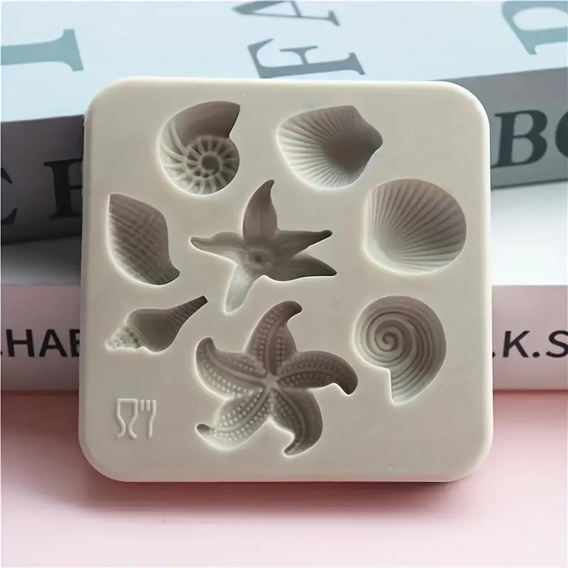3D Ocean Conch & Starfish Silicone Mold Biological Baking Cake Decoration Tool for Chocolate Candy DIY