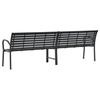 Double Garden Bench Black 231 cm Steel and WPC