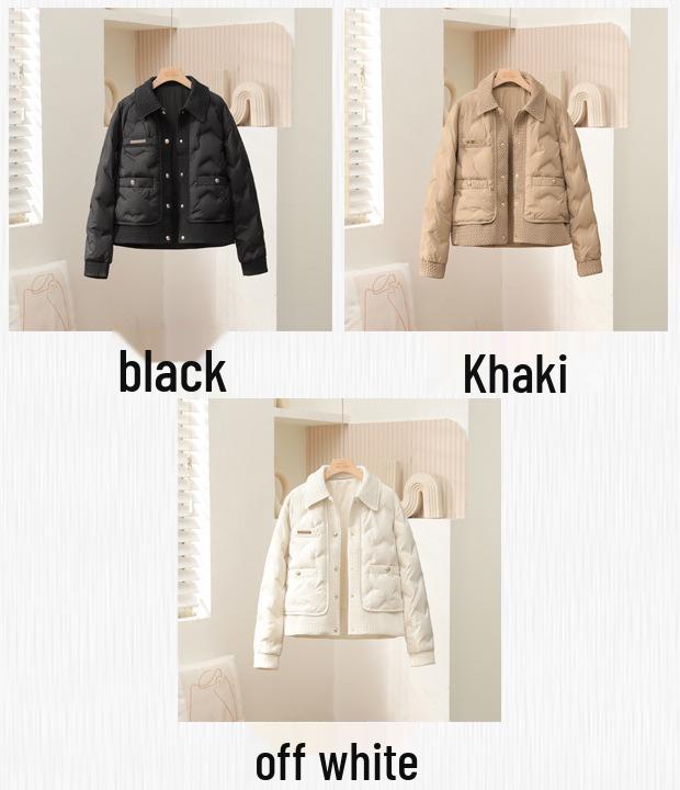 Women's 2025 Lightweight Short Down Jacket - Winter Fashion Polo Collar, Single-Breasted Design.