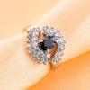 Huajie Full Paved Brilliant Zircon Women's Rings Shining Simple Elegant Crystal Circular Eyes Ring  Trend