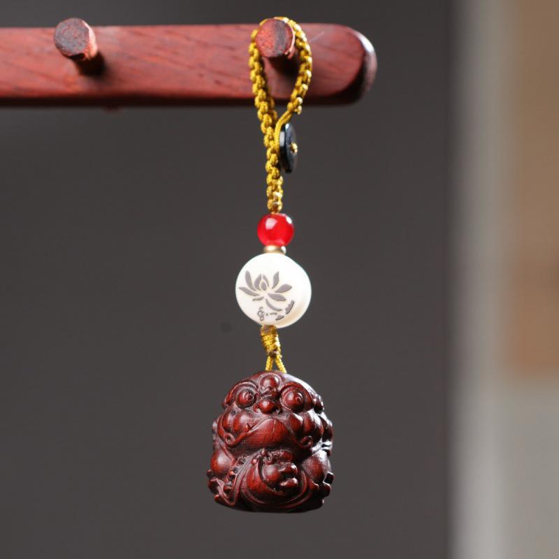 Sandalwood Pixiu Wealth Keychain & Backpack Pendant