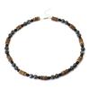2Pcs Jewelry Set Natural Coconut Husk Wood Necklace Bracelet Men 18 Inches Short Collar Volcanic Tiger Eyes Stone Colar Pulsera