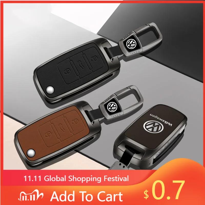 Pour étui de clé de voiture VW Coque pour VW Volkswagen Polo Tiguan Passat Golf Jetta Lavida Skoda Octavia Protection Porte-clés Accessoire