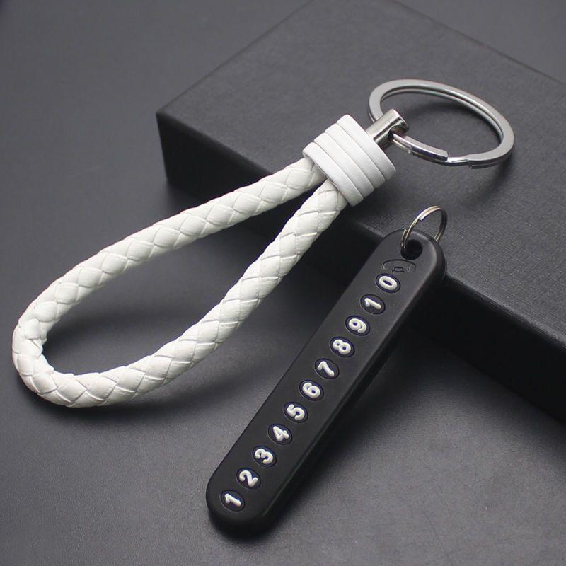 Handmade Braided Leather Car Keychain: PU Leather Pendant for Men & Women