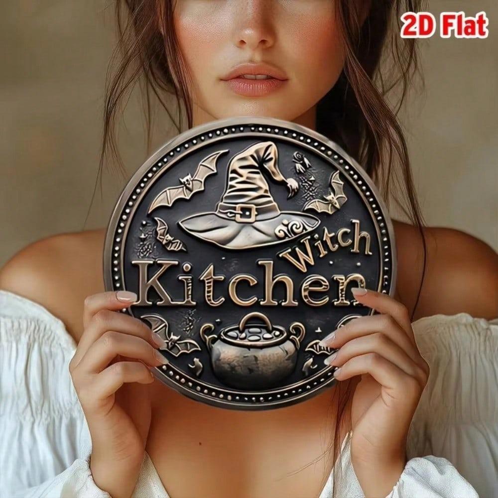 Vintage Witch Metal Tin Sign Halloween Home Decor Wall Art