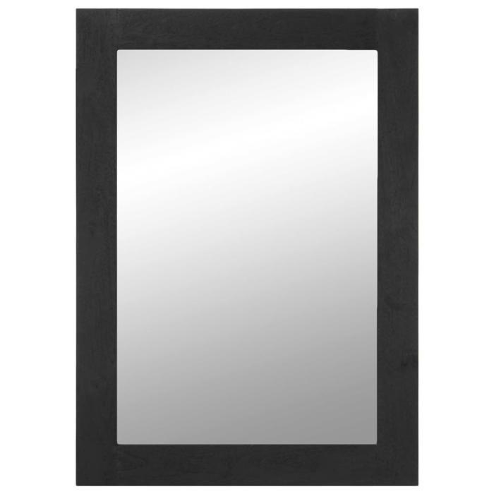 VidaXL Black Bathroom Mirror 50x70x2.5 Cm Engineered Wood and Brass, Mirror, Styling Mirror, Vanity Mirror, 4017679