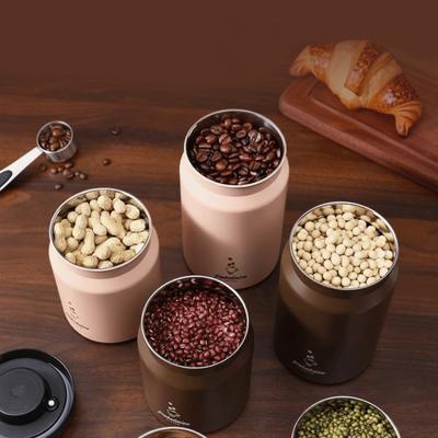 Vakuum-Kaffeebehälter aus Edelstahl Feuchtigkeitsdicht Verdickt Kaffeebohnenaufbewahrung Rostfrei Frischhalte-Luftdichter Behälter