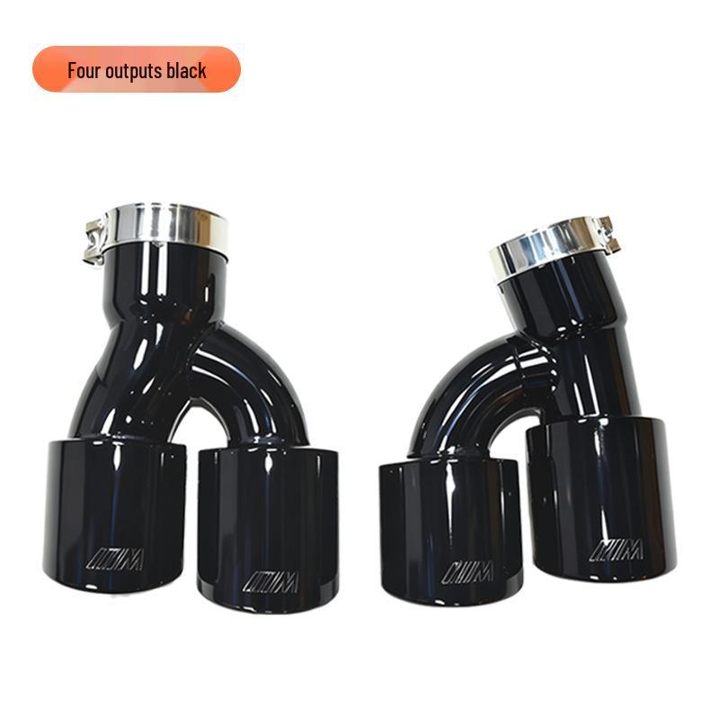 Compatible with BMW 5 Series G30/G38 525li/530 Quad Outlet Exhaust Pipe Titanium Black Tailpipe Cover