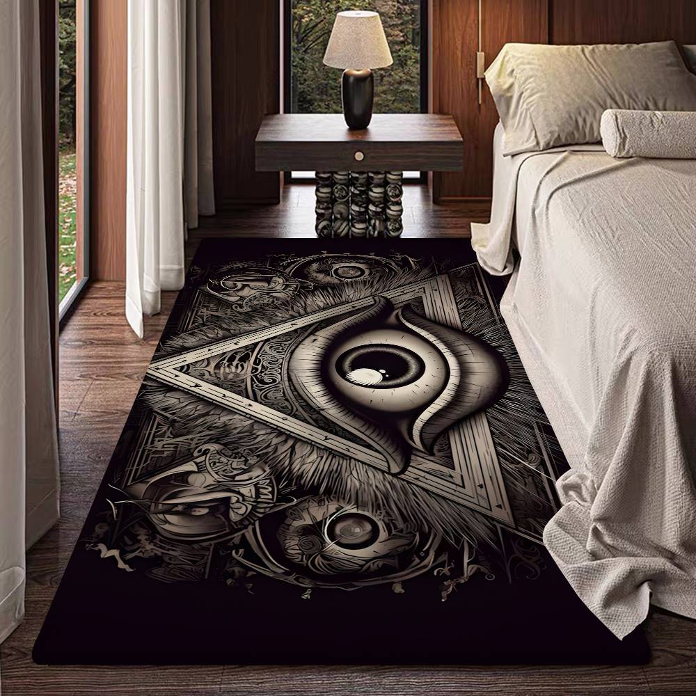 Freemason Illuminati Anime Floor Mat Non-Slip Laundry Room Mat Laundry Decor Balcony Child Living Room Bedside Mats