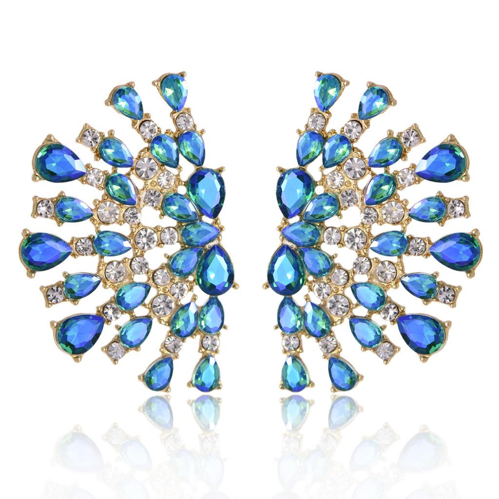 Elegant Geometric Water Crystal Earrings For Women Bridal Jewelry Gift