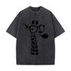 Funny Giraffe With Glasses Tongue Out Animal Graphic Distressed Vintage Oversized Streetwear Tops for Coffee Dates