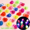 Glow Strawberry Ring LED Light Flashing Soft Rubber Toy