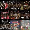 Merry Christmas 2020 Window Wall Sticker Decals Snowflake Santa Claus Decor Xmas
