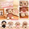 Plush Stuffed Bunny Toy with Removable Outfit Soft Decorative Rabbit Doll for Home Office Desk Bedside Display Collectible Gift