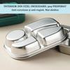 Lunch Box 4 Compartments with Utensils and Soup Bowl, 27.5x20.5cm, Blue, Perfect for School and Office