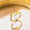 Exquisite super flash zircon ring for girls, light luxury, high-end sense opening adjustable ring, simple real gold electroplating