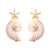 Summer Vacation Atmosphere Creative Design Conch Starfish Shell Earrings Fashionable Versatile Women's Models