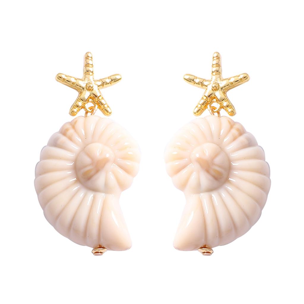 Summer Vacation Atmosphere Creative Design Conch Starfish Shell Earrings Fashionable Versatile Women's Models