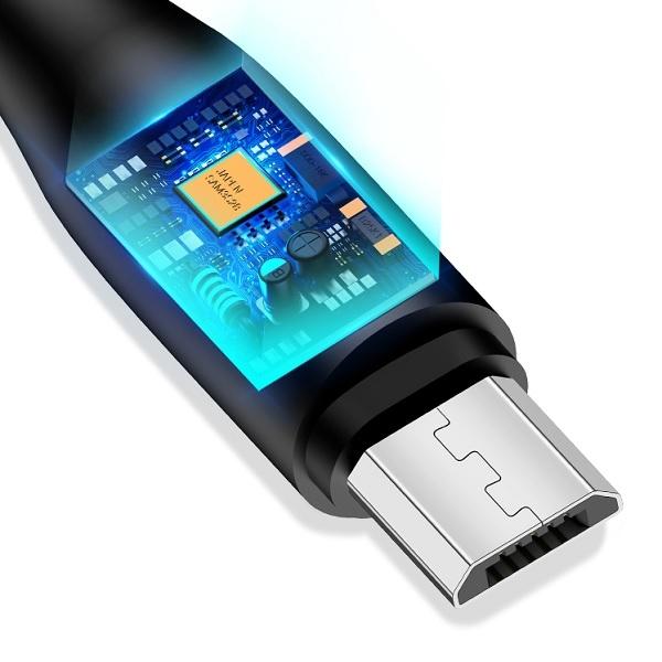 Usams Kabel U18 Microusb 2A Fast Charge1M Czarny/Black Sj268Usb01 (Us-Sj268)