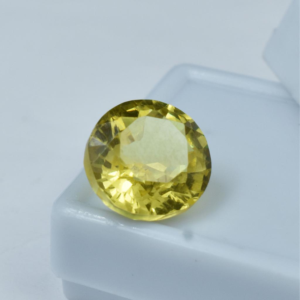AAA+ Yellow Sapphire   Rare Round Cut 9.85 Ct Natural Loose Gemstone