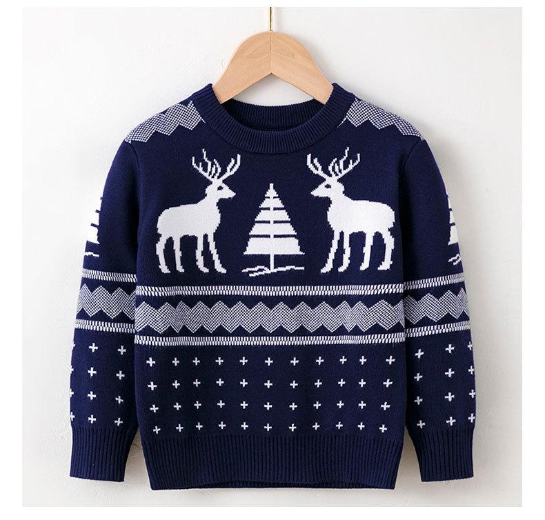 Christmas Boys Girls Sweater Party Pullover Cotton Clothes Kids Autumn Winter Knitwear Top