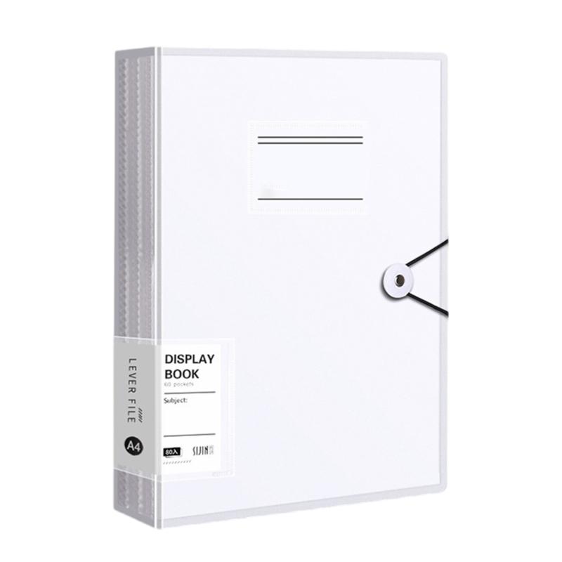 

Multipurpose Document Project Folder 80 Pockets Display Folder Letter Size Display Folders Book with Protective Sleeve білий
