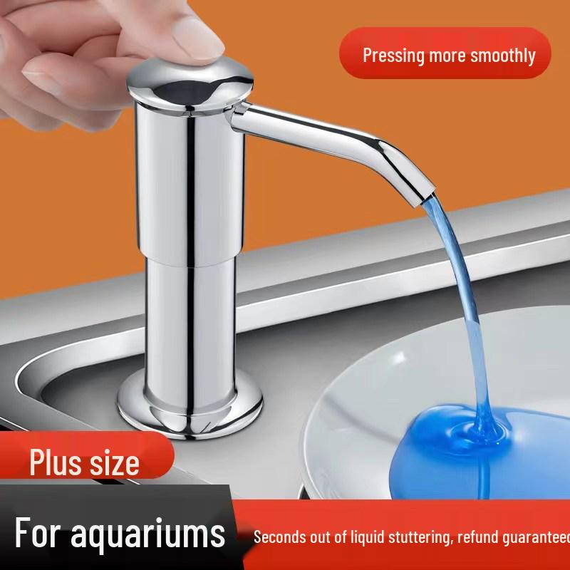 Stainless Steel Kitchen Soap Dispenser with Extension Tube for Dishwashing and Vegetable Washing