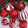 8PCS/Box 8CM Christmas Hanging Balls Shatterproof Plastic Christmas Tree Ornament Electroplated Painted