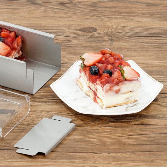 Rozsdamentes Acél Tiramisu Forma Kereskedelmi Minőségű Téglalap Alakú Sütőforma Tortarétegekhez Tapadásmentes