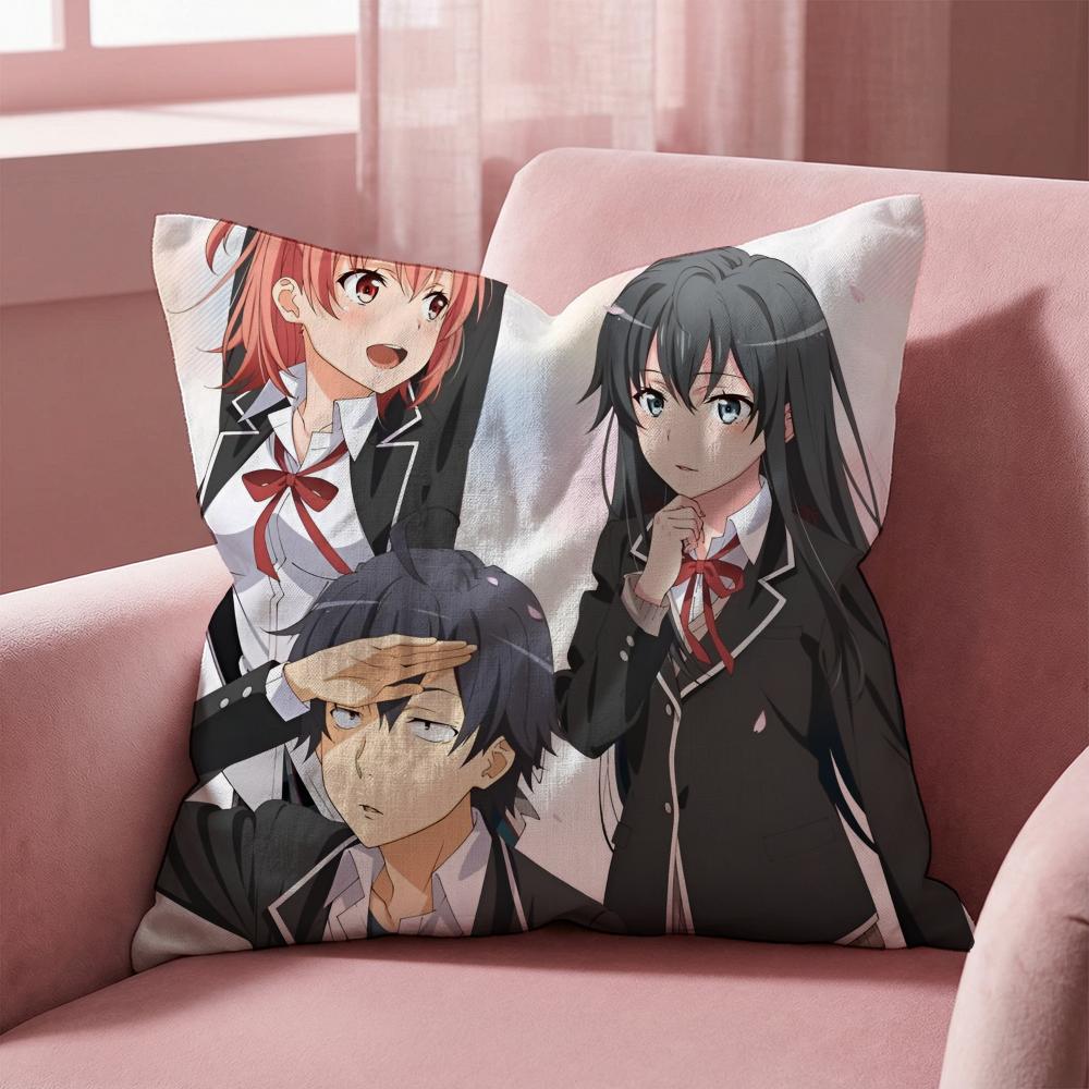 My Teen Romantic Comedy SNAFU Cushion Cover Multi-Scene Pillow Cover for Home & Car - Reversible, Soft & Durable for Daily Use