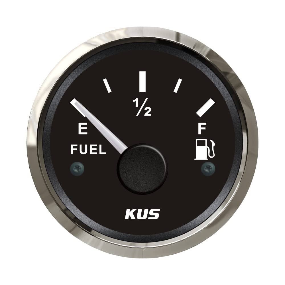 KUS Guaranteed Universal Fuel Level Meter Fuel Gauge Meter Fuel Gauge Indicator 0-190ohm 52MM(2inches) Backlit /24V