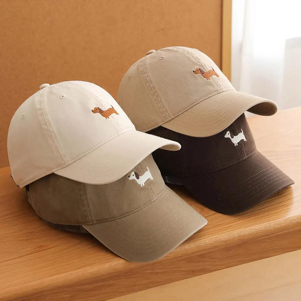 Dachshund Embroidery Casual Baseball Cap Unisex Sunscreen Stylish Outdoor Daily Wear Hat