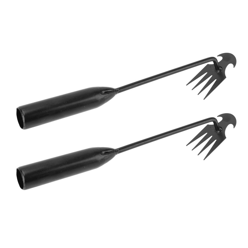 2 Stück Unkrautentfernungswerkzeug Professionell 4 Zähne Edelstahl Manuelles Unkrautjätegerät Unkrautzieher
