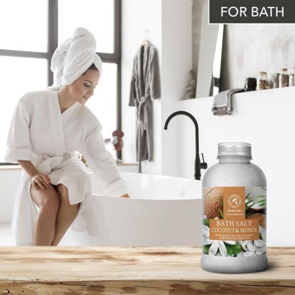 Bath Salt Coconut Monoi 600g Natural Pure Sea with Tahiti and Oils Aromatherapy Body Care Relaxation