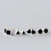925 Sterling Silver Anti-Allergic Heart Stud Earrings for Men & Women - Simple Korean Style Black Cartilage Earrings