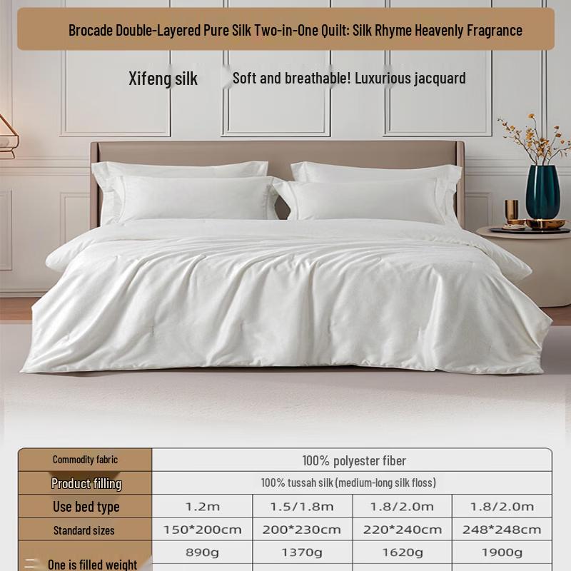Mengjie Silk Rhyme Jacquard All-Season Duo Silk Quilt