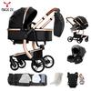 Carrinho Magic ZC Carrinho 3 em 1 Couro PU impermeável Carrinhos combinados Carrinho de bebê 0 a 3 anos Mochila portátil Canguru