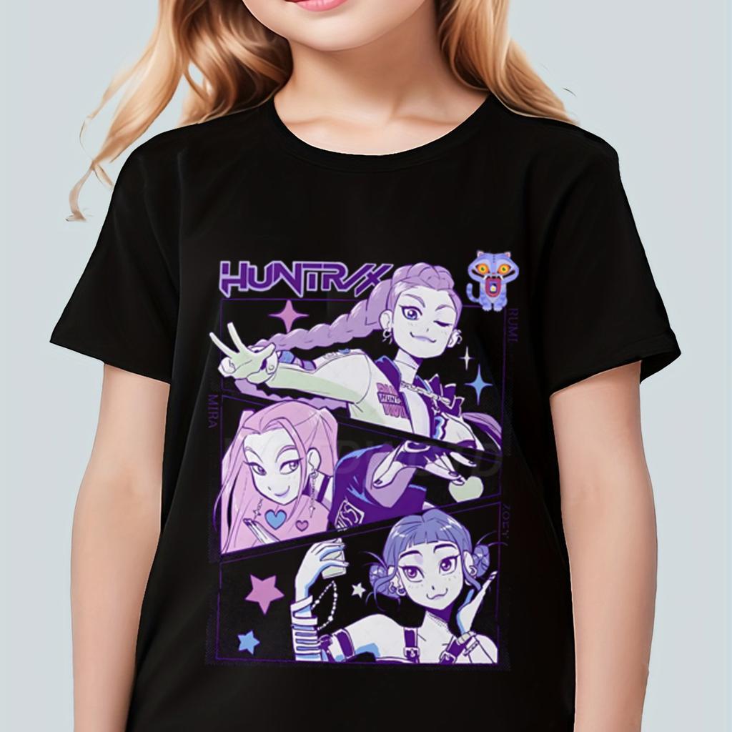Tricou KPop Demon Hunters pentru copii Film Fierbinte Huntrix Girl Zoey Rumi Mira Bumbac Tricou Tricou Topuri Saja Tricouri pentru Băieți Îmbrăcăminte pentru Copii