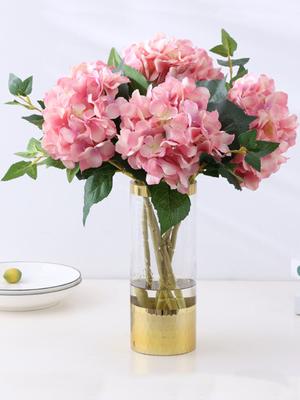 4 Pcs Artificial Flowers Hydrangea Faux Hydrangea Flowers Artificial Hydrangeas with Stems Fake Silk Hydrangeas Flowers with Stems for Home Decor