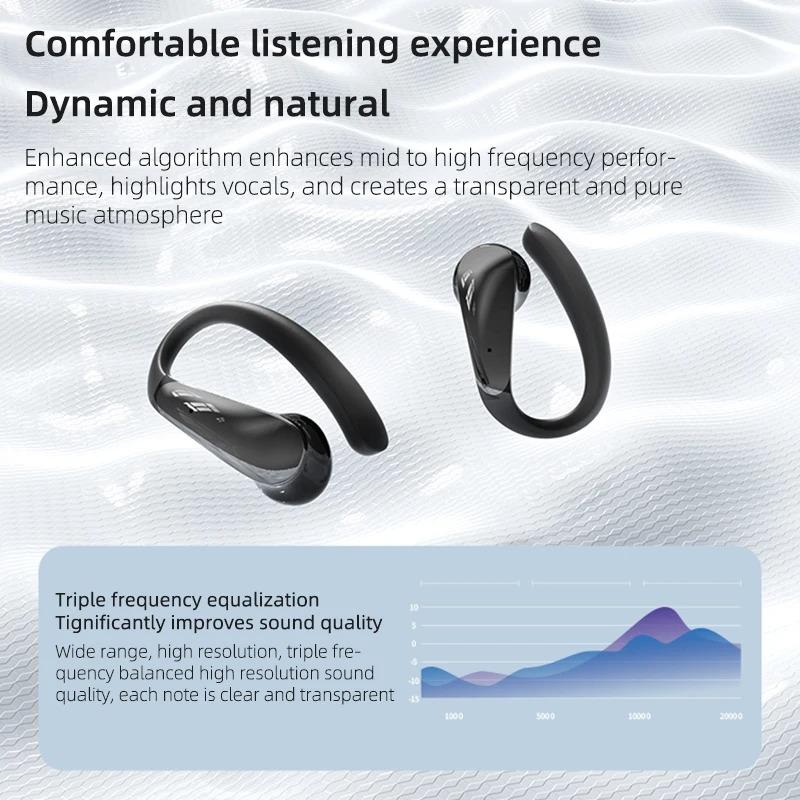 Lenovo LK40 OWS Headphones Ear Hook Wireless Bluetooth 5.4 HiFi Sound Earphone Gaming Sports Waterproof Music Noise Cancelling Headset HD Call
