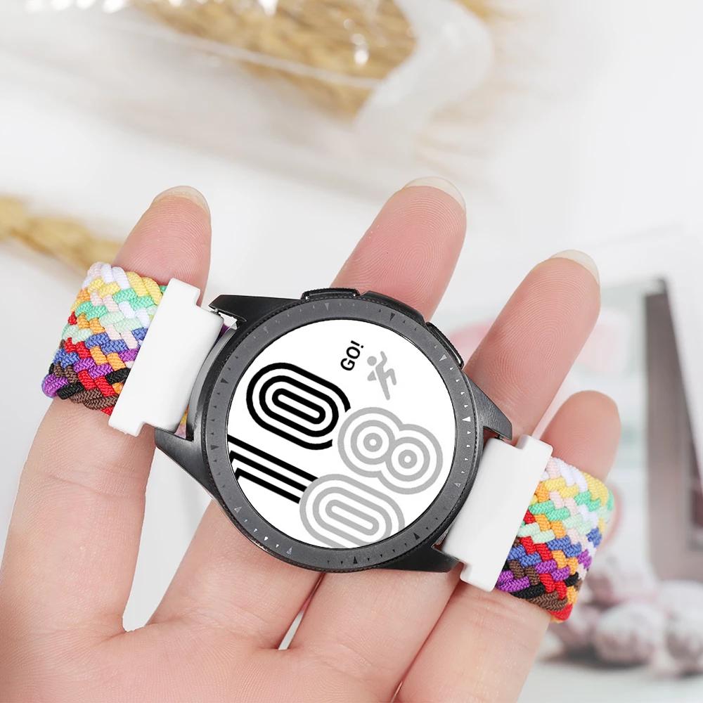 20mm 22mm Band for Samsung Galaxy watch 6 7 4 5 pro active 2 Gear S3 braided solo loop bracelet correa Huawei watch GT 2 3 strap
