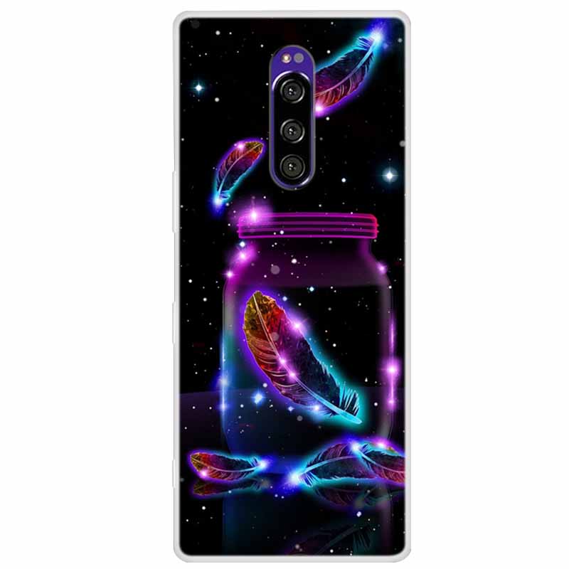 Funda de Silicona Suave para Sony Xperia 1 Funda Moda Transparente Fundas de Teléfono Tigre para Sony Xperia1 XZ4 SO-03L SOV40 J8110 Coque Parachoques