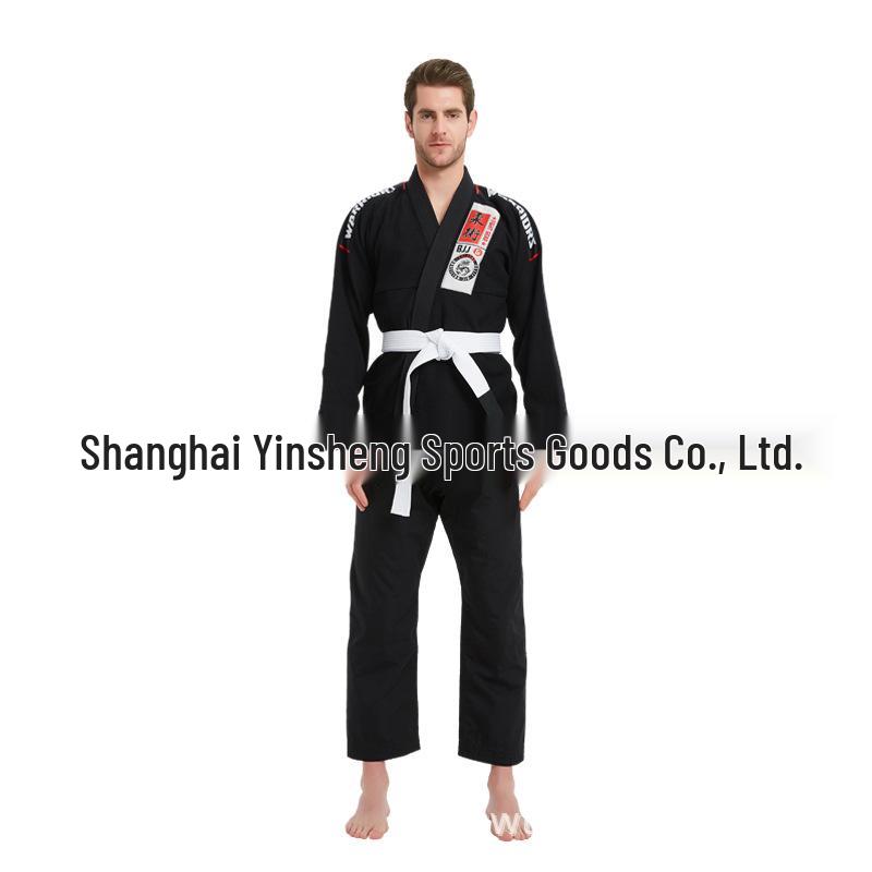 

Рубашка для джиу-джитсу с защитой от истирания: Мужской и женский профессиональный тренировочный костюм - New Style Warrior Classic Thickened Adult Fit A0 чёрный