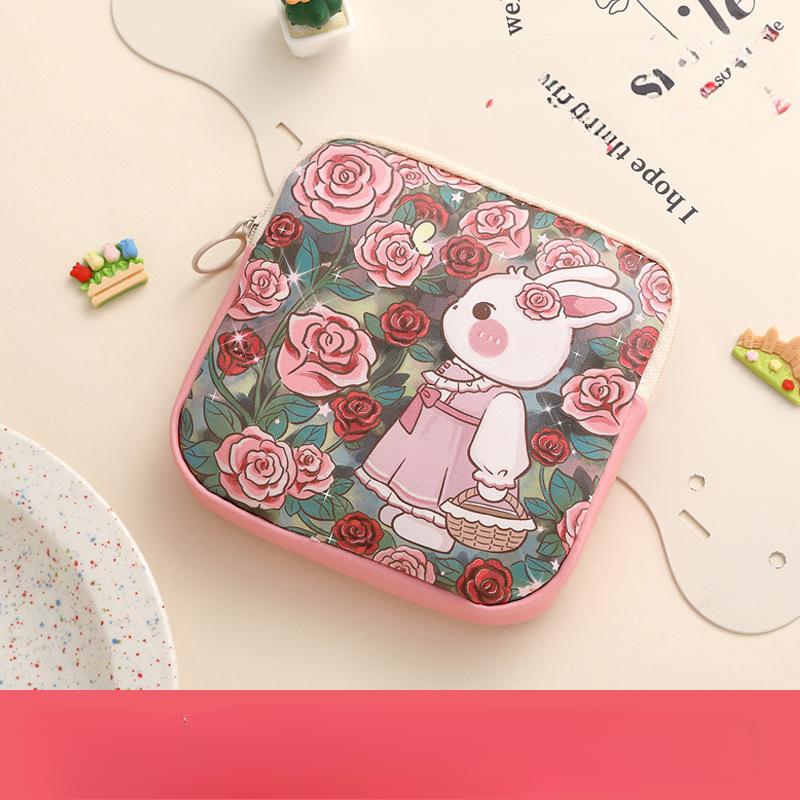 Large Capacity Sanitary Pads Bag Portable Mini Data Cables Organizer Multipurpose Women Girls Cosmetic Makeup Bag Coin Purse