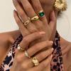 Jewelry personalized light luxury diamond ring set retro niche design women's ring