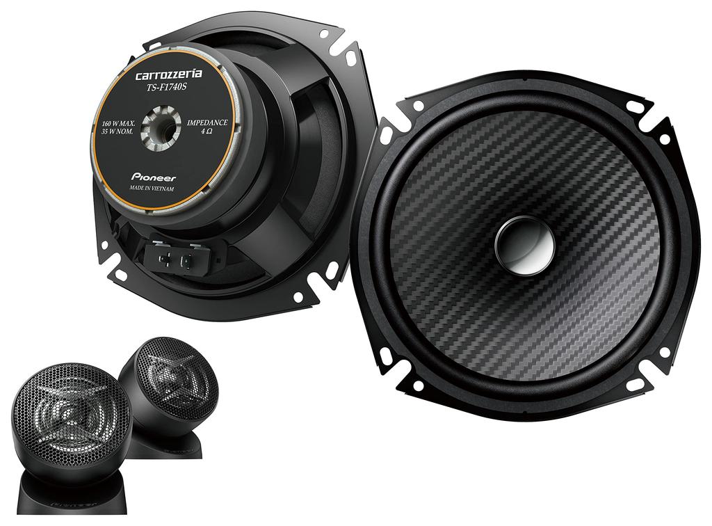 Pioneer TS-F1740S-2 17cm Custom-Fit Separate 2-Way Speakers, High-Resolution, Carrozzeria