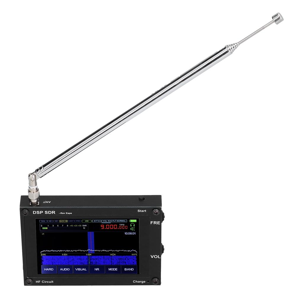 SDR-Empfänger Funkradio DSP 3,5-Zoll-Touchscreen Registriert 50 kHz-2 GHz Ultradünne Antenne